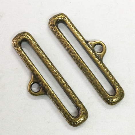 25mm (21mm ID) TierraCast Distressed End Bars - Brass Oxide - Pack of 2 25mm (21mm ID) TierraCast Distressed End Bars - Brass Oxide - Pack of 2