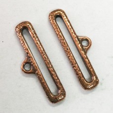 25mm (21mm ID) TierraCast Distressed End Bars - Antique Copper - Pack of 2