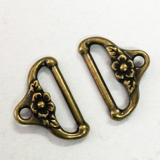 19.4x13.3mm TierraCast Floral End Bar Links - Brass Oxide - Pack of 2