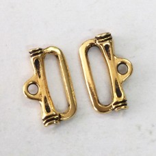 19x12mm TierraCast Bamboo End Bars - Antique 22K Gold - Pack of 2