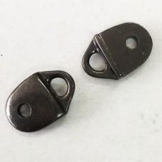 11x17mm TierraCast Plain Leather Strap Tip Link - Black Oxide - Pack of 2