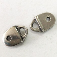 11x17mm TierraCast Plain Leather Strap Tip Link - Antique Pewter - Pack of 2