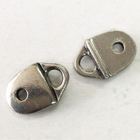 11x17mm TierraCast Plain Leather Strap Tip Link - Antique Pewter - Pack of 2