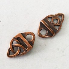 11x19mm TierraCast Celtic Leather Strap Tip Links - Antique Copper Plated - Pack of 2