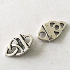 11x19mm TierraCast Celtic Leather Strap Tip Links - Antique Silver Plated - Pack of 2