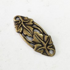 34x13mm TierraCast Leaf Focal Centrepieces - Brass Oxide - Pack of 2