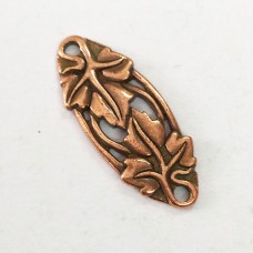 34x13mm TierraCast Leaf Focal Centrepieces - Antique Copper - Pack of 2