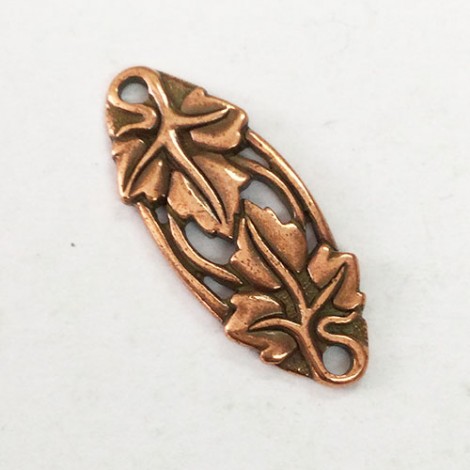 34x13mm TierraCast Leaf Focal Centrepieces - Antique Copper - Pack of 2 34x13mm TierraCast Leaf Focal Centrepieces - Antique Copper - Pack of 2