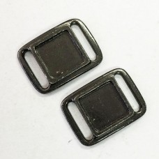 18x24mm TierraCast Focal Link for 10mm Leather Strap - Black Oxide - Pack of 2