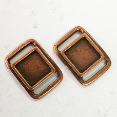 18x24mm TierraCast Focal Link for 10mm Leather Strap - Antique Copper - Pack of 2