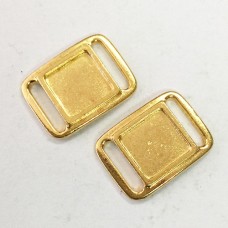 18x24mm TierraCast Focal Link for 10mm Leather Strap - 22K Gold Plated - Pack of 2