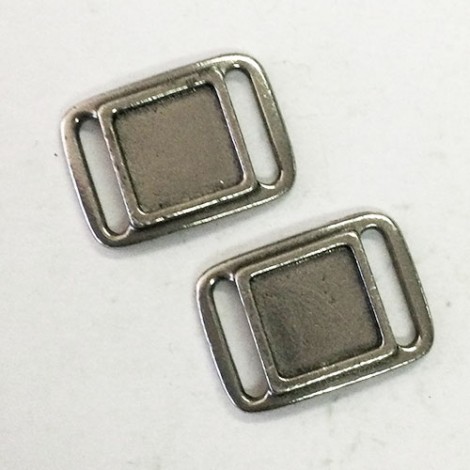 18x24mm TierraCast Focal Link for 10mm Leather Strap - Antique Pewter - Pack of 2