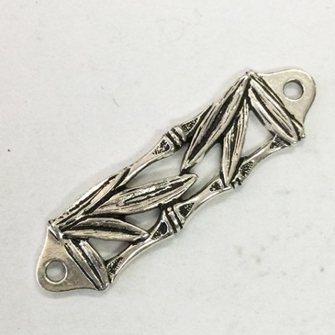 48x13mm TierraCast Bamboo Focal Centrepiece Links - Antique Silver - each