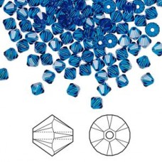 5mm Swarovski Crystal Bicones - Capri Blue - Pack of 10