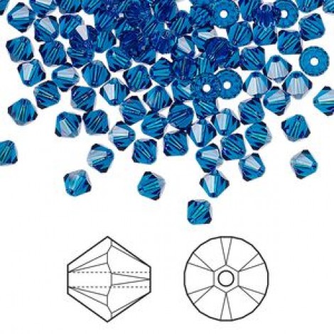 5mm Swarovski Crystal Bicones - Capri Blue - Pack of 10