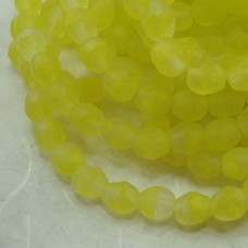 4mm Czech Firepolish Beads - Matte Mojave Yucca - Pack of 50