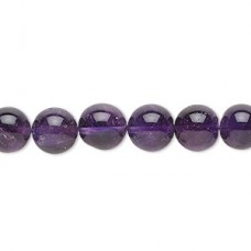 7-9mm Natural Amethyst Handcut Round Gemstone Beads - Strand