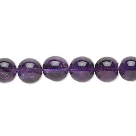 7-9mm Natural Amethyst Handcut Round Gemstone Beads