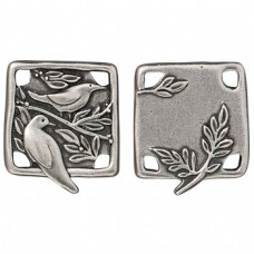 21x18.5mm TierraCast Botanical Birds Link - Antique Pewter - Each