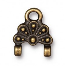 12x14mm TierraCast Oasis Stitch-in Link Ending - Brass Oxide Plated - Pack of 2