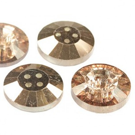 14mm 4-Hole Potomac Crystal Buttons - Crystal Capri Gold