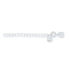 Silver Plated Extension Chain w/C-Crimp ends & Clasp - Pack of 3 sets