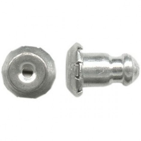 Silver Anodized Aluminium & Bronze Mechanical Ear Nuts - 12 pair