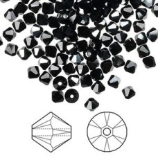 8mm Swarovski Crystal Bicones - Jet Hematite - Pack of 2
