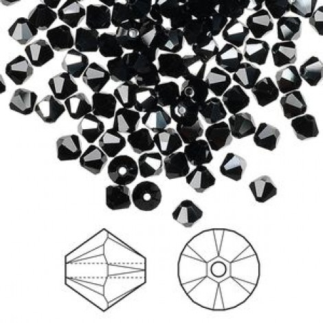 8mm Swarovski Crystal Bicones - Jet Hematite - Pack of 2