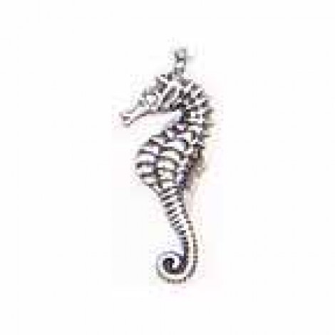 Sterling Silver Plated (R) Seahorse - 34x14mm