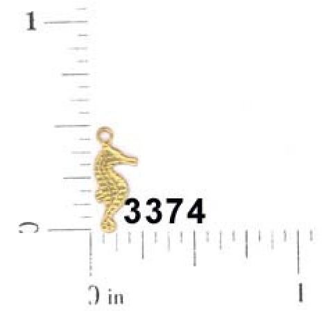 7mm Tiny Seahorse - Raw Brass (right facing)