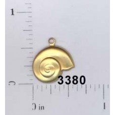15mm Spiral Shell Brass Charm