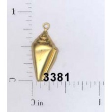 22mm Smooth Cone Shell Brass Charm - Pack of 2