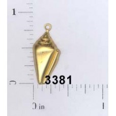 22mm Smooth Cone Shell Brass Charm