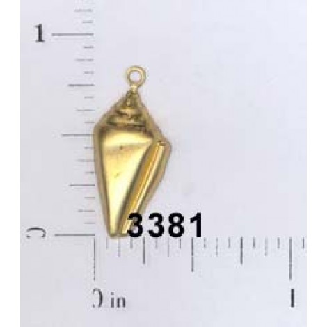 22mm Smooth Cone Shell Brass Charm