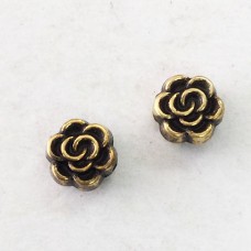 Metallized Rose 5mm Spacer Beads - Antique Gold Plated - Pack of 100