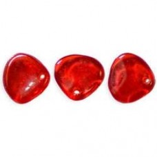 8x7mm Czech Rose Petals - Siam Ruby - Pack of 20