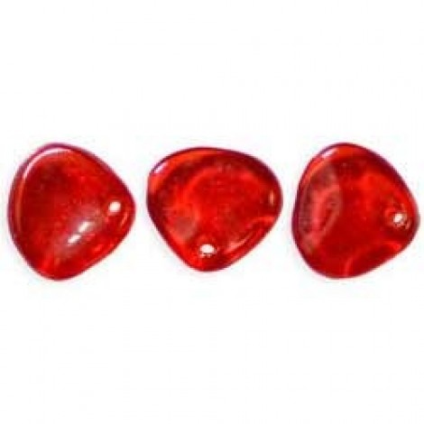 8x7mm Czech Rose Petals - Siam Ruby - Pack of 20