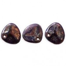 8x7mm Czech Rose Petals -Tanzanite Bronze Picasso - Pack of 20