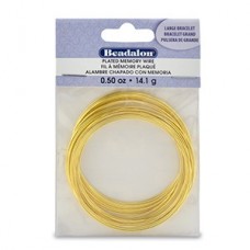 Large (2.25") Beadalon Gold Color Plated Bracelet Memory Wire - 30 loops