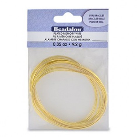 Beadalon Oval Steel Bracelet Memory Wire - Gold Color - 23 Coils