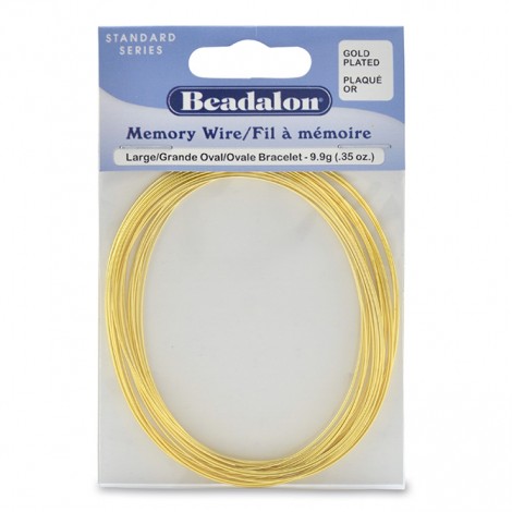 Beadalon Large Oval Steel Bracelet Memory Wire - Gold Color - 20 Coils