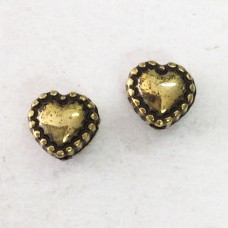 Metallized Heart 5mm Spacer Beads - Antique Gold - Pack of 100