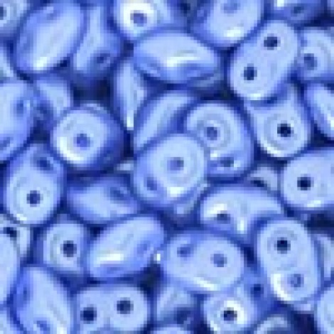 5mm SuperDuo Czech 2-Hole Beads - Pastel Sapphire - 22.5gm