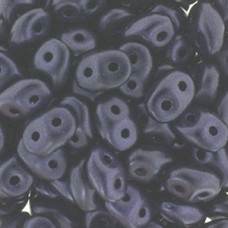 5x2mm SuperDuo Cz Beads - Metallic Suede Dark Purple