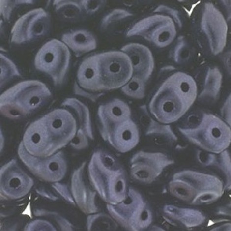 5x2mm SuperDuo Czech Beads - Metallic Suede Dark Purple - 22.5gm
