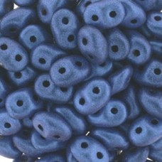 5mm SuperDuo 2-Hole Beads - Metallic Suede Blue
