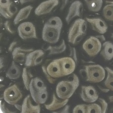 5mm SuperDuo 2-HoleBeads - Metallic Suede Dark Green - 22-24gm