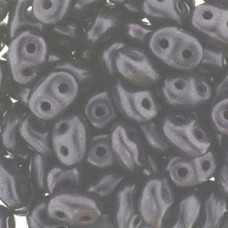5mm SuperDuo 2-Hole Beads - Metallic Suede Dark Plum - 22-24gm