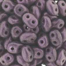 5x2mm SuperDuo Czech Beads - Metallic Suede Pink - 22gm
